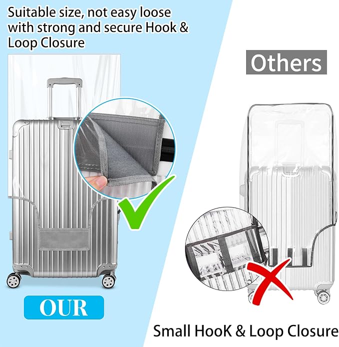 Yotako Clear PVC Suitcase Cover Tough Protector, 32 Inch Luggage Covers - Image 2