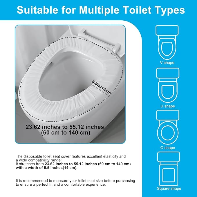 20 Pack Disposable Toilet Seat Cover Waterproof Non-Woven Fabric, Disposable - Image 3