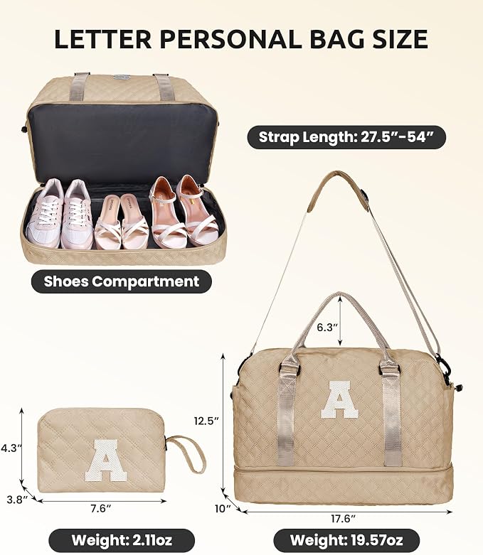 Girly Gifts for Women, Gifts for Women-Initial Travel Bag - Image 2