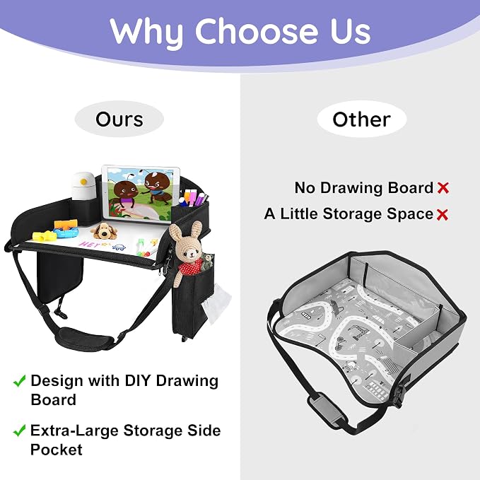 2Pcs ‎Kids Travel Tray, Kids Travel Trays - Image 4