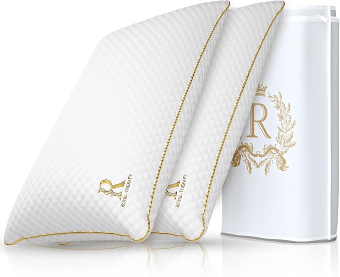 Royal Therapy Pillows Queen Size Set of 2, Shredded Memory Foam Queen, Rayon by ROYALTHERAPY