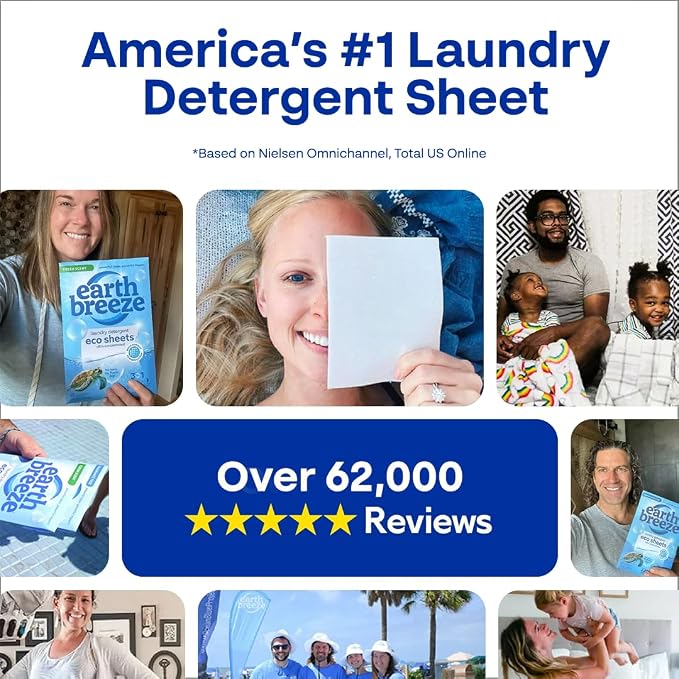 Earth Breeze Laundry Detergent Sheets Fresh Scent - Image 8