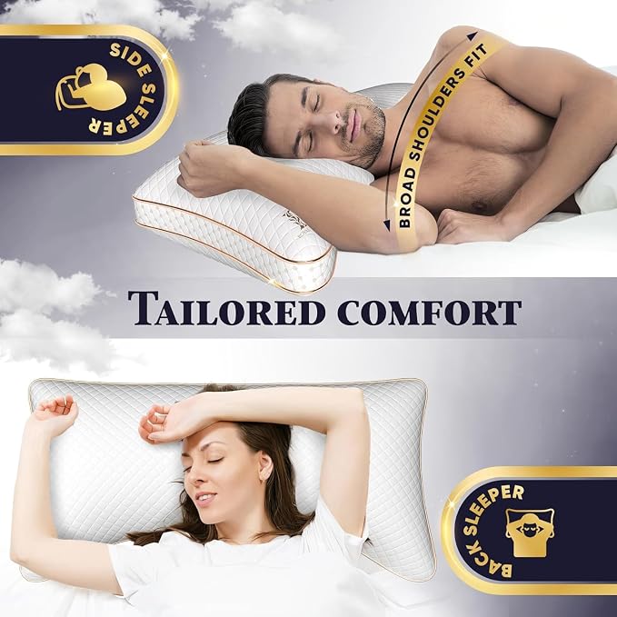 Royal Therapy Queen Memory Foam Pillow, Adjustable Shredded Memory Foam Pillows - Image 6