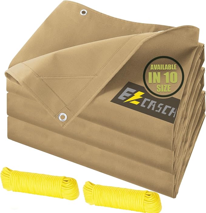 16’x20’ Canvas Tarps Heavy Duty Waterproof Tarpaulins by Ezcasch