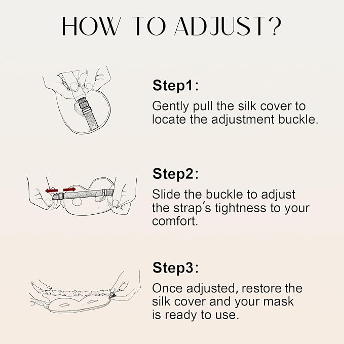 ZIMASILK Adjustable 22 Momme 100% Mulberry Silk Sleep Mask, 3D Contoured Cup - Image 3