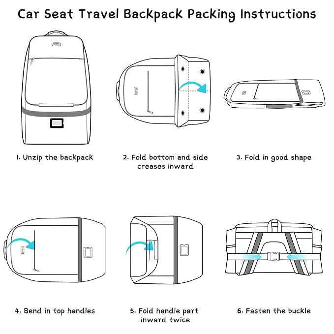 Car Seat Travel Bag, Padded Car Seats Backpack - Image 7
