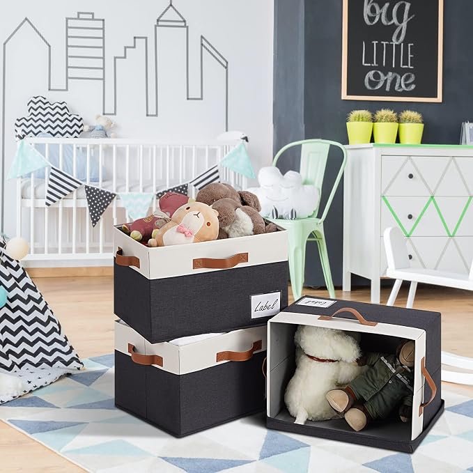 Large Storage Bins with Lids, Foldable Fabric Storage Baskets with Lids - Image 6