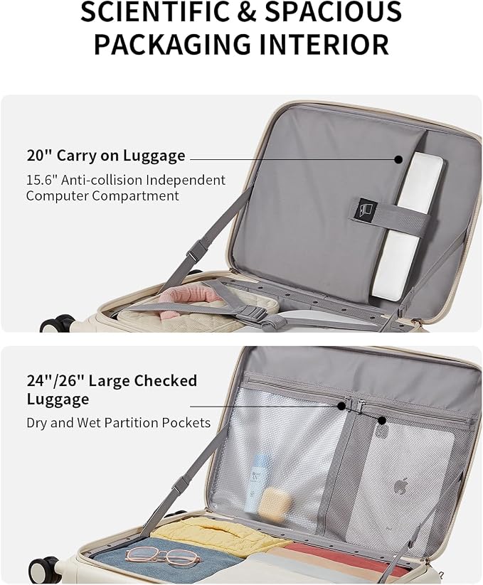 aji Expandable Top Opening Luggage Sets 2 Piece - Image 5