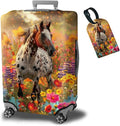 Luggage Cover Suitcase Protector + Tag, Spotted Horse Garden Travel Suitcase by BWEGRHE