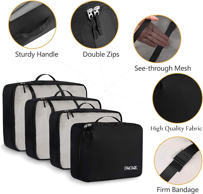BAGAIL 8 Set Packing Cubes Luggage Packing Organizers - Image 4