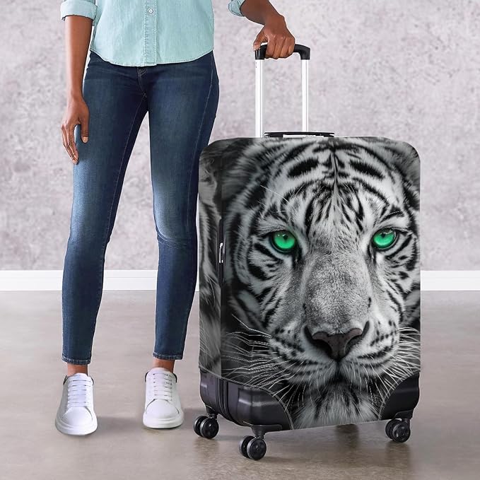 Tiger Animal 3D Printed Travel Luggage Suitcase Cover 26-29 Inch Cover Spandex - Image 4