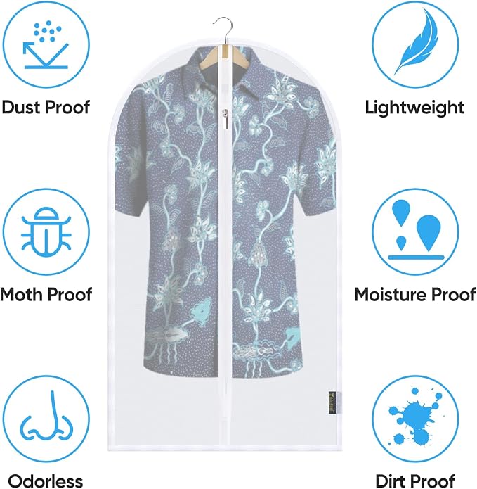 BALEINE 40'' Translucent Garment Bags, 12 Packs PEVA Dress Bag - Image 3