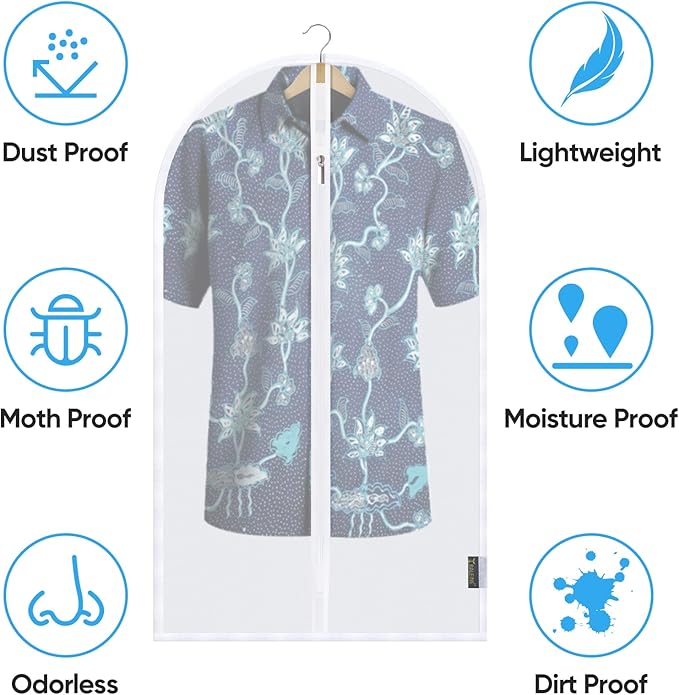 BALEINE 60'' Translucent Garment Bags, 12 Packs PEVA Dress Bag - Image 3