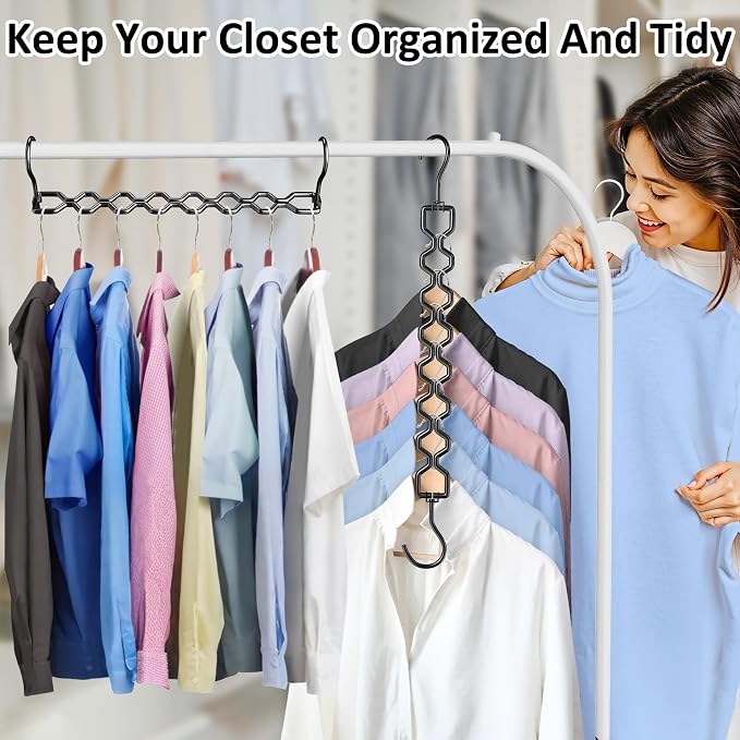 3 Pack Space Saving Hangers for Clothes, Heavy Duty 30Lbs Capacity Magic - Image 6