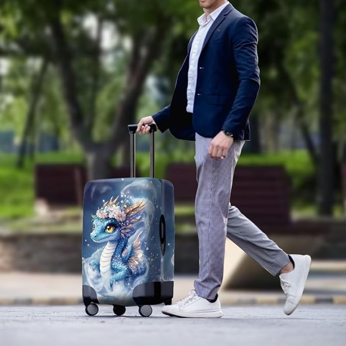 Dragon Luggage Cover Universal Fit 26-29 Inch Anti-Slip Elastic Spandex - Image 3