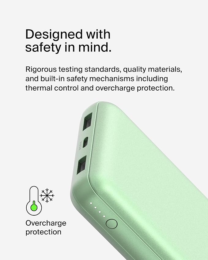 Belkin Portable Charger, USB-C Power Bank 20000 mAh w/ 2X USB-A Ports, 15W - Image 10