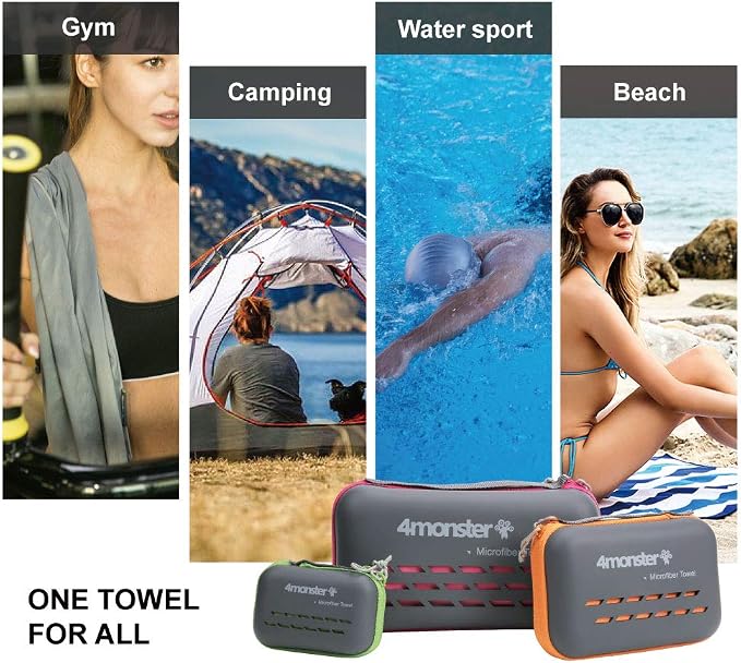 4Monster Camping Towel Super Absorbent, Quick Dry Microfiber Travel Towel - Image 8