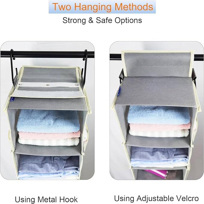 2 Pack Large-Sized Hanging Shoe Organizer 8-Shelf, Hanging Closet Organizer - Image 4