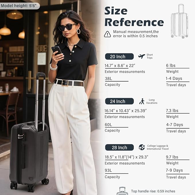 Coolife Luggage Suitcase PC+ABS - Image 9