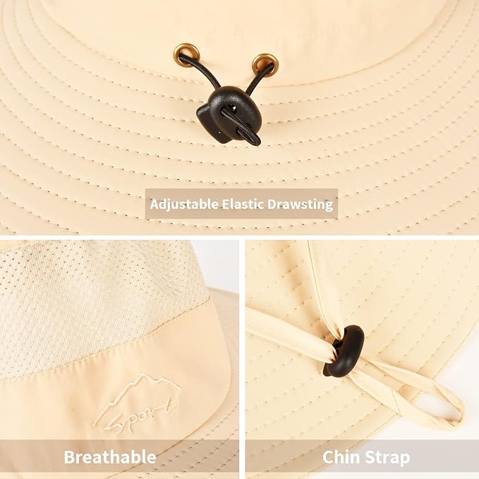 Sun Hats for Men Women Fishing Hat UPF 50+ Breathable Wide Brim Summer UV - Image 3