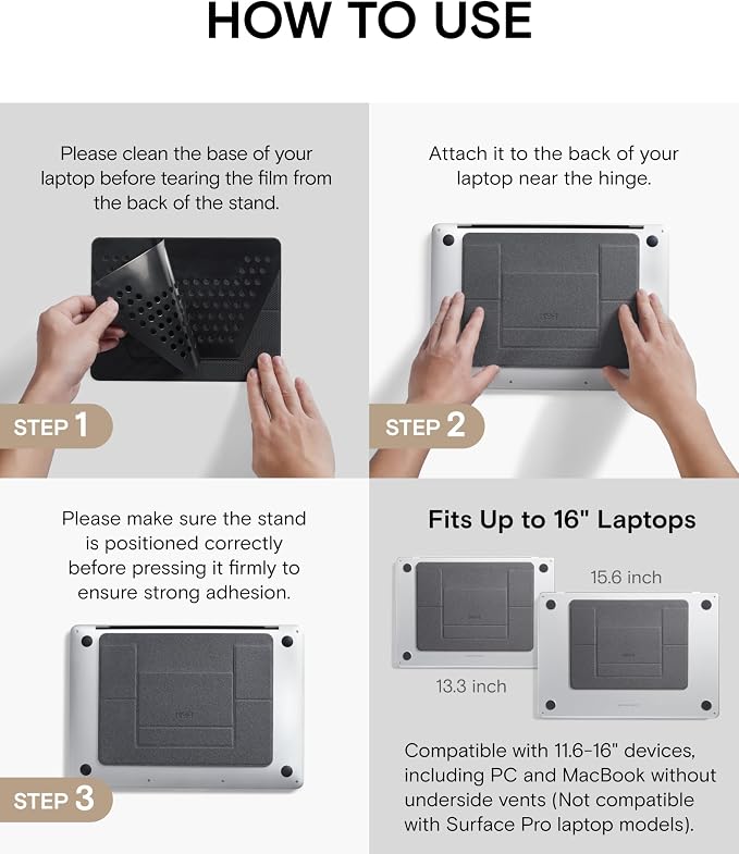 MOFT Laptop Stand for Desk, Adhesive MacBook Computer Stand - Image 8