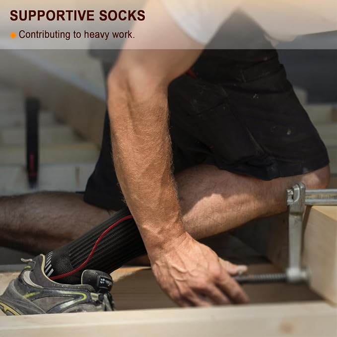 BULLIANT Compression Socks for Men 6Pairs, Athletic Crew Socks Cushioned For - Image 8