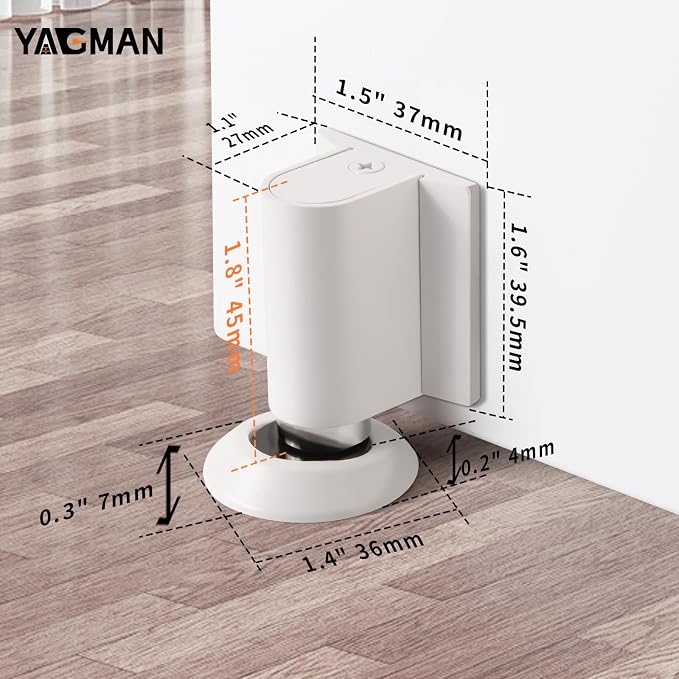 1 Pack Magnetic Door Stoppers Retractable Bottom of Door Holder No Drilling - Image 2