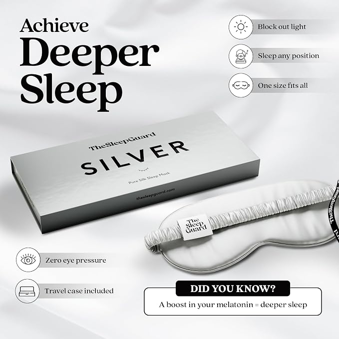 Pure Silk Sleep Mask Light Blocking Travel Essentials. Eye Masks - Image 3