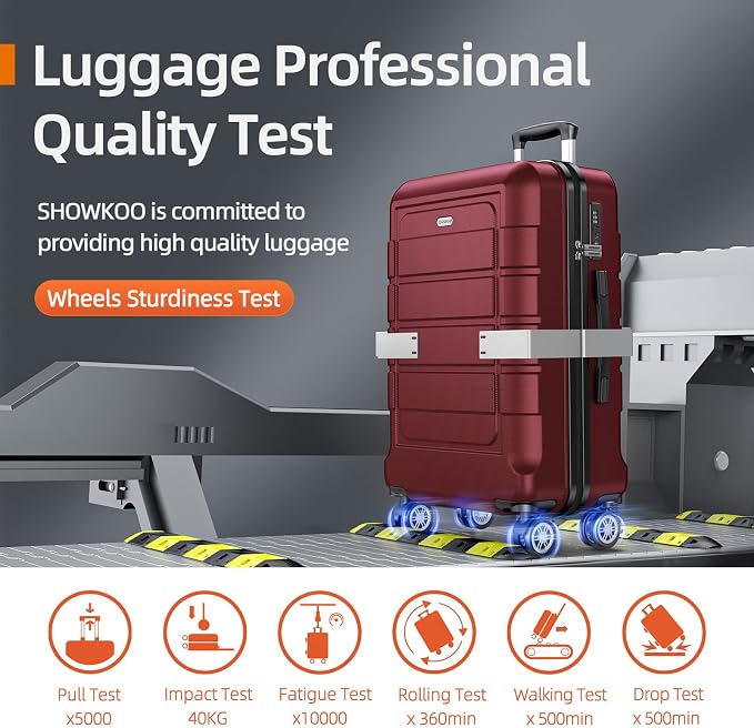 SHOWKOO Luggage Sets Expandable PC+ABS Durable Suitcase Double Wheels TSA Lock - Image 9