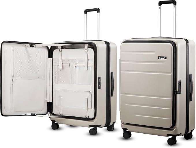 LUGGEX Checked Suitcase with Spinner Wheels, FLO5 Expandable Polycarbonate Hard by LuggeXLUGGAGE
