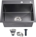 POPFLY 20 Inch Kitchen Sink, 18 Gauge 304 Stainless Steel Single Bowl Drop In by POPFLY