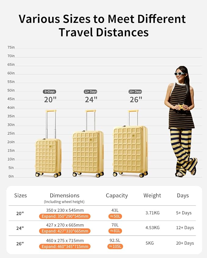 aji Expandable Top Opening Carry On Luggage Airline Approved, 20 Inch - Image 11