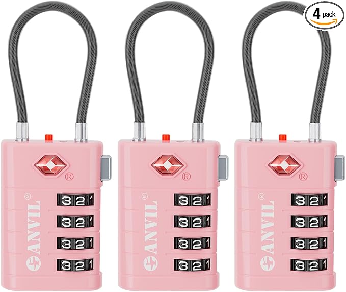 ANVIL 4 Digit Luggage Locks, TSA Locks by ANVIL