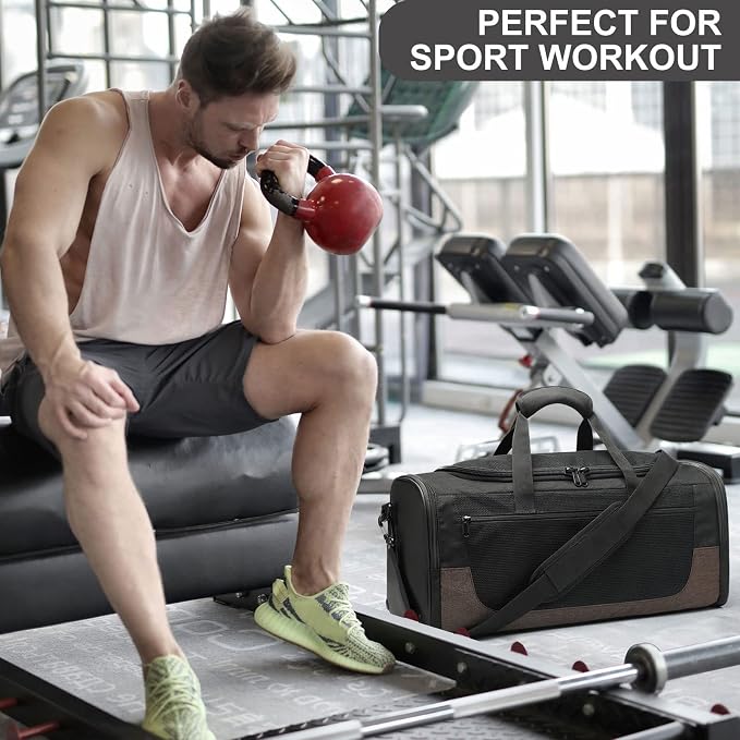 Gym Duffle Bag for Men and Women, Small Travel Duffle Bag Fitness Workout Bag - Image 9