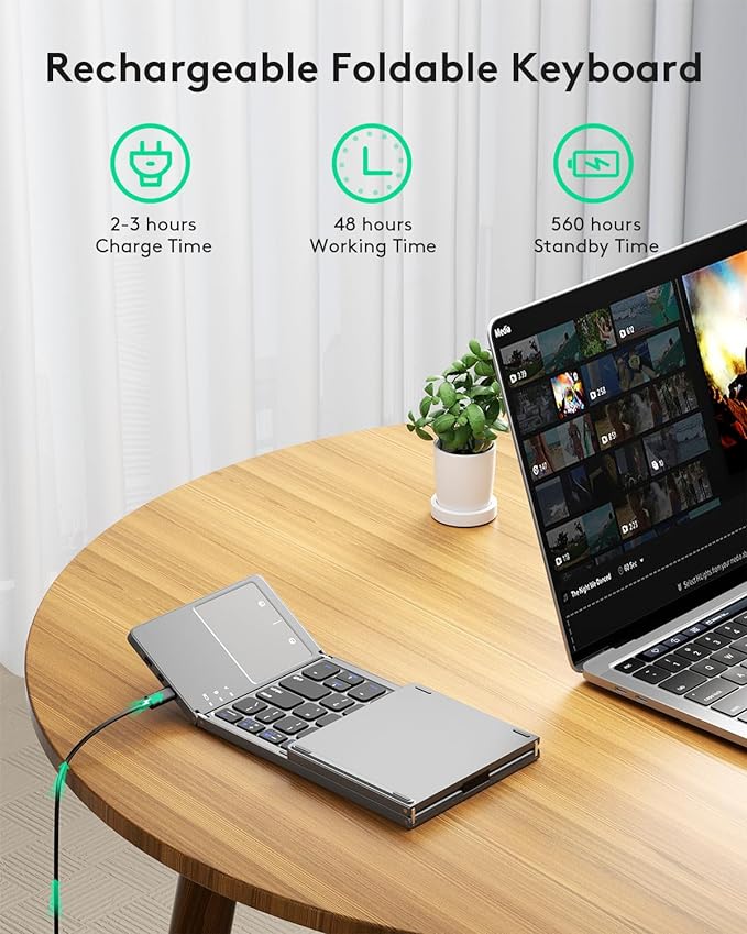 Samsers Multi-Device Foldable Bluetooth Keyboard - Image 5