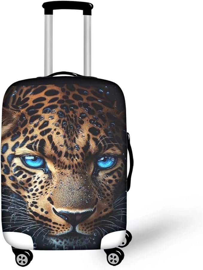 Cool Laopard Luggage Cover Universal Fit 22-25 Inch, Animal Print, by Dremagia