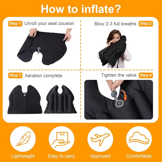 DAWNTREES 2 Pack Inflatable Seat Cushion, Lightweight, Waterproof, Suitable - Image 3