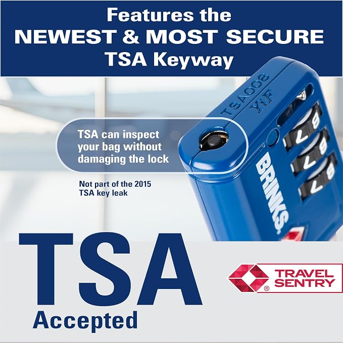 Brinks TSA Accepted Indicator Luggage Lock, Ressetable Combination, New More - Image 3