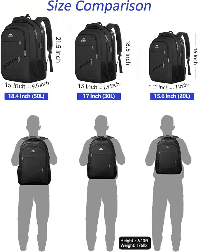 MATEIN 18.4 Inch Laptop School Backpack 50 L, Extra Large Anti Theft Carryon - Image 5