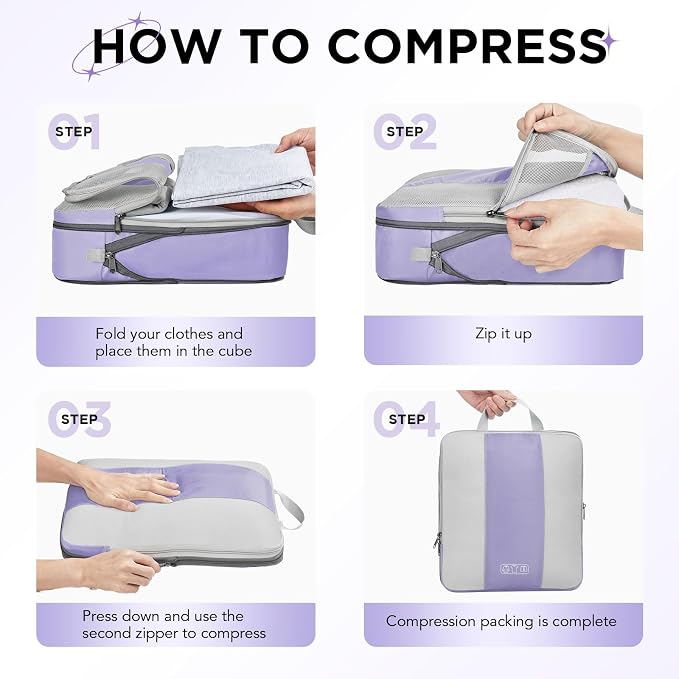 10 Set Compression Packing Cubes - Image 3