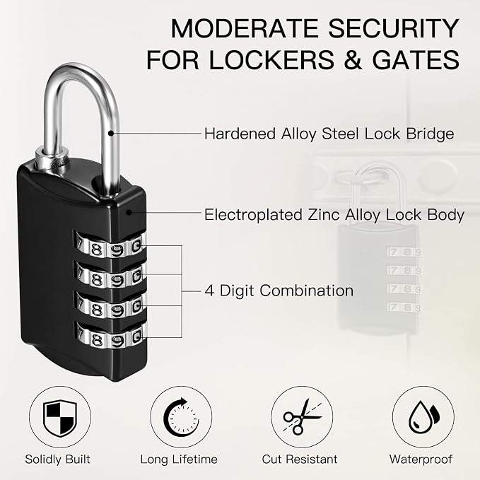 Sadnyy 15 Pcs 4 Digit Combination Locks Combination Padlock Luggage Number - Image 3