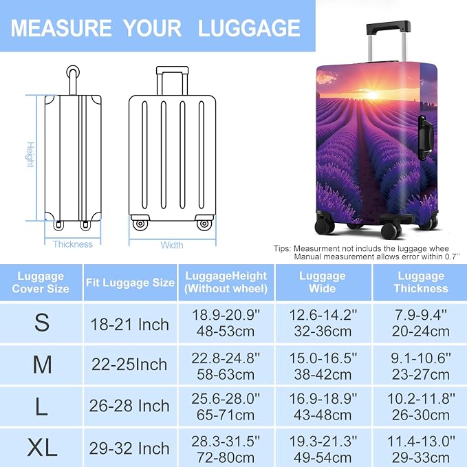 Luggage Cover Washable Suitcase Protector Anti-Scratch, Stretchable Fit - Image 2