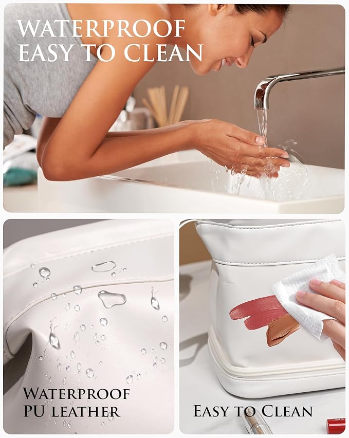 Birthday Gifts for Girls, Initial Large Makeup Bag, Personalized Double Layer - Image 7