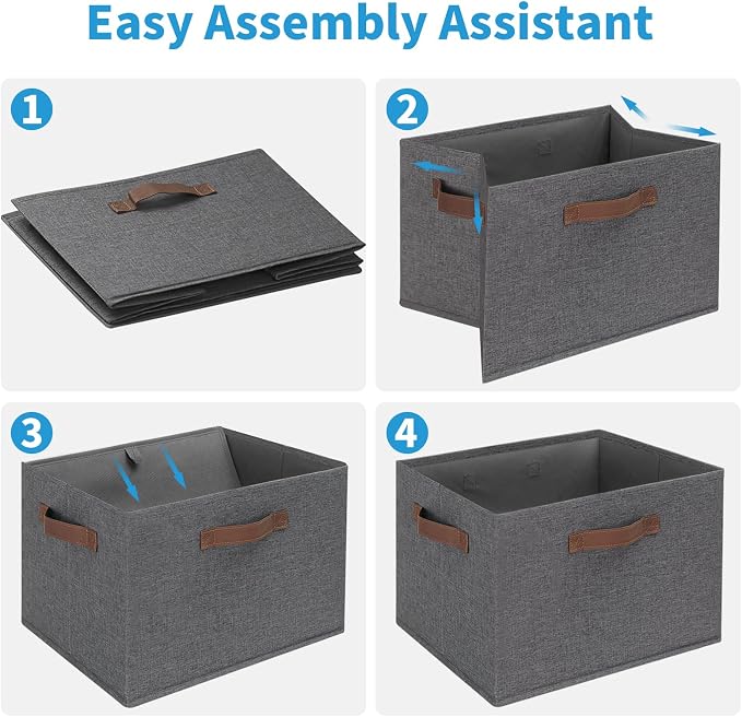 GhvyenntteS Large Fabric Storage Bins 6 Pack, Foldable Closet Storage Bins - Image 4