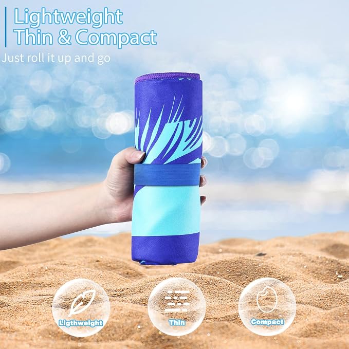 6 Pack Microfiber Oversized Lightweight Beach Towel 71x32 Extra Thin Large Sand - Image 2