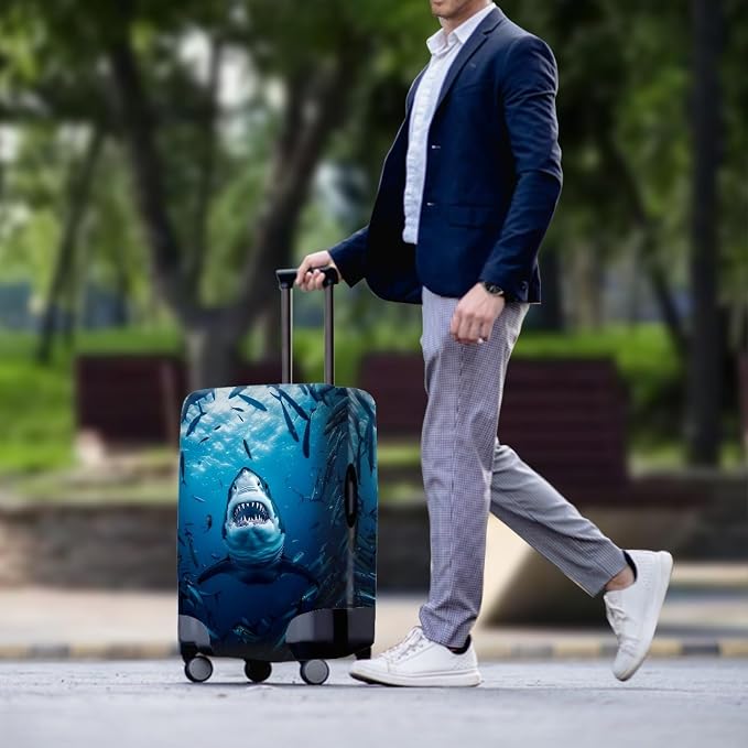 Seadworld Shark Luggage Cover 30-32 Inch High Elastic Thickened Travel Suitcase - Image 3