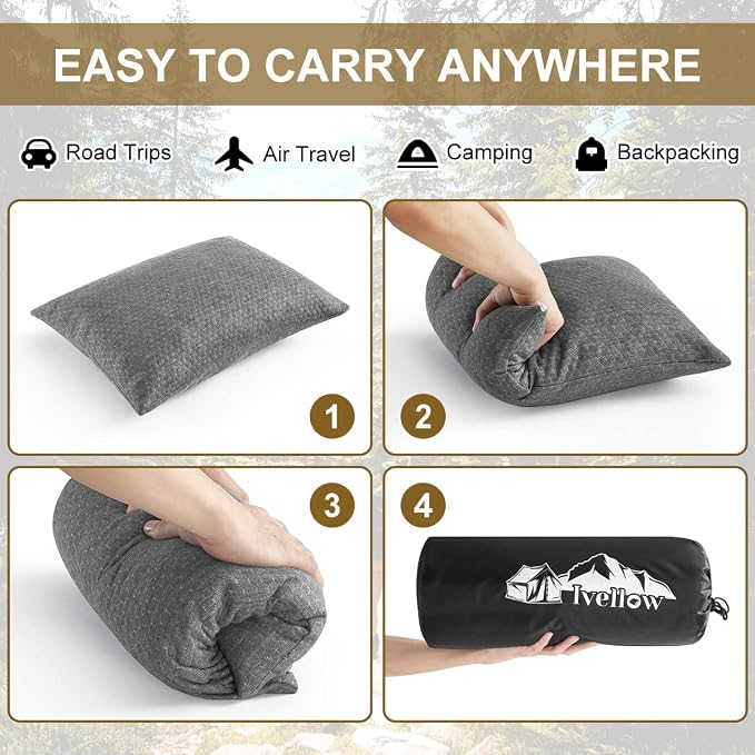 Ivellow Travel Pillow Compressible Camping Pillow - Image 8