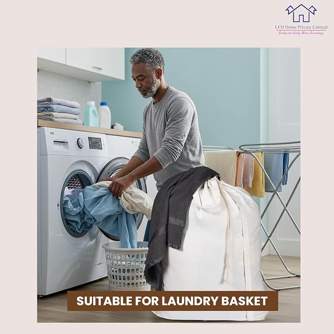 LFH Home Cotton Canvas Extra Large Laundry Bag - Image 5