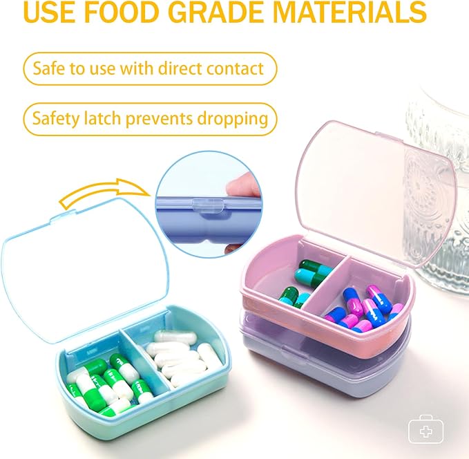 2PCS Small Pill Case Travel Pill Box Cute Pill Organizer - Image 7