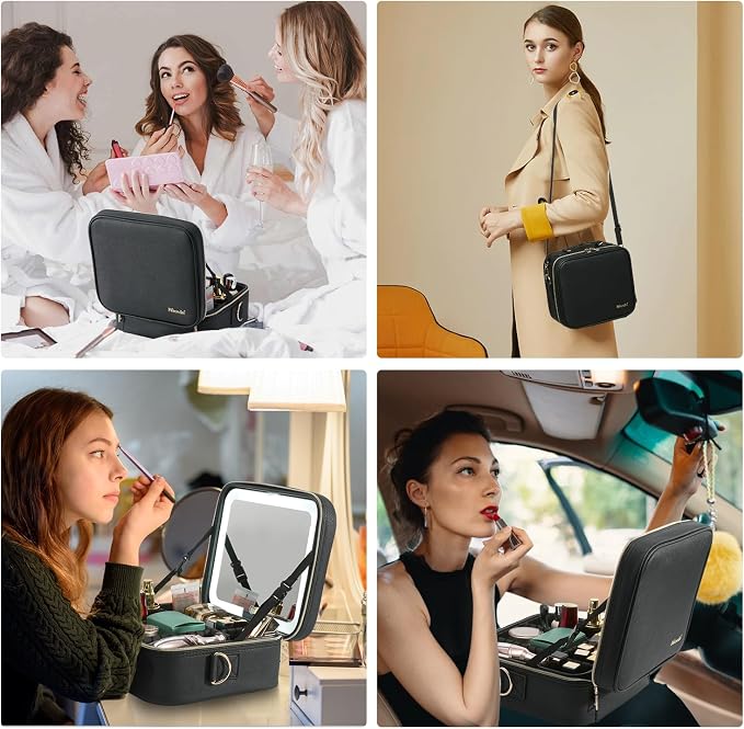 Mocado Travel Makeup Bag with LED Lighted Mirror, Travel Makeup Organizer - Image 6